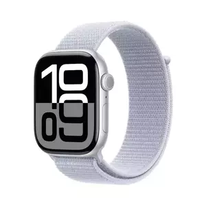 Smartwatch Apple Watch 10 GPS 42mm Carcasa Silver Aluminium Bratara Blue Cloud Sport Loop imagine