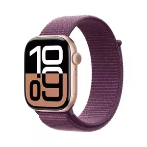 Smartwatch Apple Watch 10 GPS 42mm Carcasa Rose Gold Aluminium Bratara Plum Sport Loop imagine