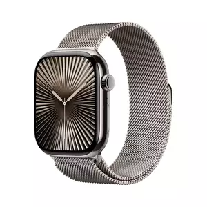 Smartwatch Apple Watch 10 GPS + Cellular 46mm Carcasa Natural Titanium Bratara Natural Milanese Loop - M/L imagine