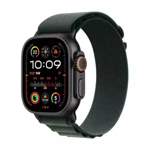 Smartwatch Apple Watch Ultra 2 GPS + Cellular 49mm Carcasa Black Titanium Bratara Dark Green Alpine Loop - Small imagine