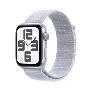 Smartwatch Apple Watch SE GPS + Cellular (2024) 44mm Carcasa Silver Aluminium Bratara Blue Cloud Sport Loop imagine