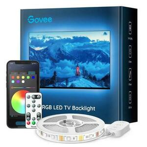 Kit Banda LED Govee TV Backlight H61790A1, RGB, 46inch-60inch, Bluetooth, 7 moduri de iluminare (Alb) imagine