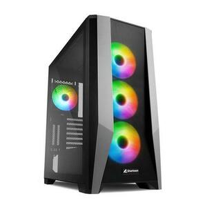 Carcasa SHARKOON TG7M RGB Tempered Glass , MiddleTower, fara sursa, Negru imagine