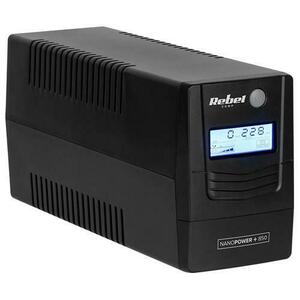 UPS Offline Nanopower Plus 850, Afisaj LCD, (850VA/480W), Rebel, Negru imagine