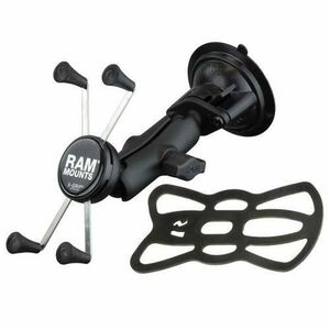 Suport universal pentru telefon, RAM Mounts, RAM Twist-Lock™ Suction Cup Mount with Universal X-Grip® Large Phone/Phablet Cradle, Negru imagine