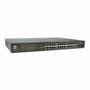 Switch Level One FGP-2831, 24 Porturi Gigabit, PoE (Negru) imagine