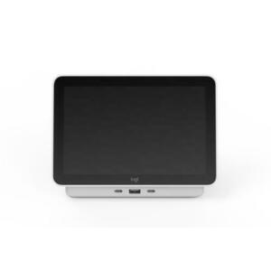 Docking station pentru rezervarea salilor de conferinta Logitech Logi Dock Flex, Ecran IPS 8inch, Ethernet 10/100 Mbps, Wireless (Alb/Negru) imagine