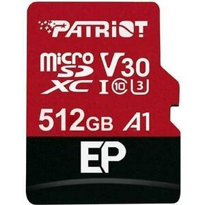 Card de memorie Patriot EP Series, 512GB, microSDXC, UHS-I U3, V30, Clasa 10, Adaptor SD inclus imagine