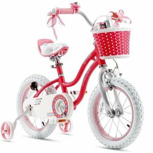 Bicicleta copii Royal Baby Star Girl, roti 12inch, cadru otel, roti ajutatoare (Roz) imagine