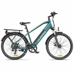 Bicicleta electrica Ulzomo Metro 26 E-bike, 250W, 36V 17Ah, autonomie 100km, viteza maxima 25km/h, roti 26'' (Verde) imagine