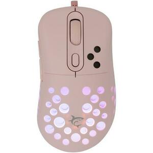 Mouse Gaming cu fir White Shark AZRAEL, 12.800 DPI, 1.000Hz, 66IPS, 20G, Chipset INSTANT A825, Switch-uri HUANO, Butoane Programabile, RGB LED, Cablu Paracord 1, 8m, Matte Coating, Roz imagine