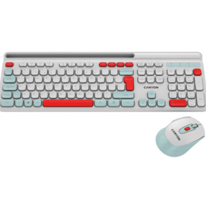 Kit Canyon HSET-W5, Tastatura, USB, Wireless + Mouse Optic, USB, Wireless imagine