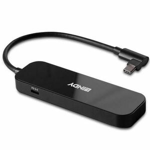 Hub USB Lindy LY-43334, 2x USB-A, 3x USB-C, PD 3.0 pana la 100 W (Negru) imagine