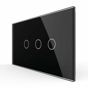 Intrerupator Simplu + Dublu cu Touch LIVOLO cu Rama Din Sticla, Standard Italian, 4M (Negru) imagine