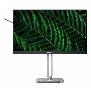 Monitor IPS LED Philips 23.8inch 24B2G5301/00, Full HD (1920 x 1080), VGA, HDMI, DisplayPort, Boxe, Pivot (Argintiu) imagine