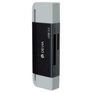 Cititor Card Devia Leopard Series, 2in1, USB, Type-C, High-Speed 3.0, SD/T (Negru) imagine