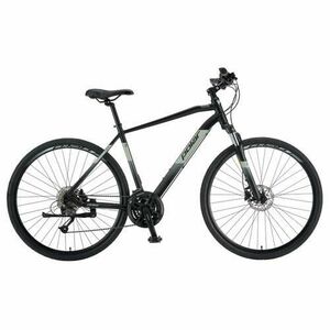 Bicicleta Trekking Polar Forester Pro, roti 28 Inch, cadru aluminiu L, 24 viteze (Negru/Gri) imagine