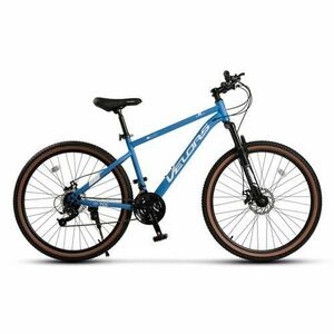 Bicicleta MTB Velors Boost V27301A 27.5inch, Schimbator spate Index M50, Roti 27.5 Inch, Manete Schimbator Secventiale, 21 viteze, Frane Disc fata/spate, Albastru imagine