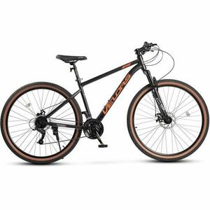 Bicicleta MTB-HT Velors Genius 2.9 V29301A, roti 29inch, 21 viteze, cadru otel, Negru/Portocaliu imagine