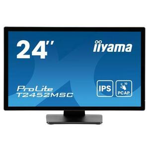 Monitor IPS LED Iiyama 23.8inch T2452MSC-B1AG, Full HD (1920 x 1080), HDMI, DisplayPort, Boxe, Touchscreen (Negru) imagine