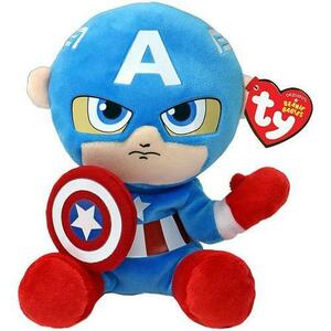 Plus Ty Beanie Babies - Soft Marvel Captain America, 15 cm imagine