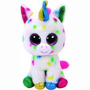 Jucarie de plus TY - Beanie Boos, Unicornul Harmonie, cu buline, 24 cm imagine