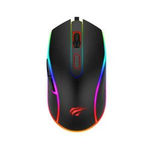 Mouse gaming Havit Gamenote MS792 cu fir, RGB, 3200 DPI, 6 Butoane, Senzor optic, Lungime cablu 1.5m (Negru) imagine