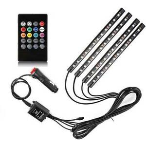 Benzi Ambientale 12LED Auto 8 Culori Telecomanda imagine