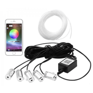 Kit 5 Benzi LED Lumini Ambientale auto RGB Control din Aplicatie Telefon 6 Metrii imagine