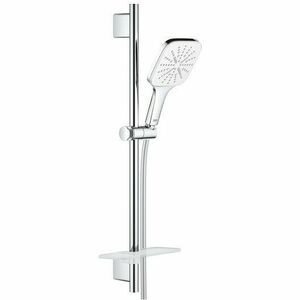 Set de dus cu bara 60 cm, para 3 jet si savoniera, Grohe Rainshower SmartActive 130 Cube, crom-alb (moon white) imagine