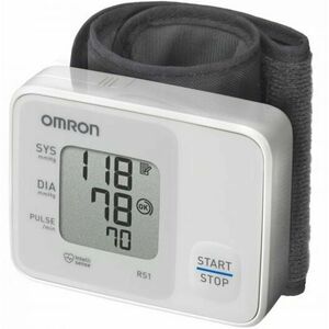 Tensiometru de incheietura compact Omron RS1, complet automat cu tehnologie Intellisense , Alb imagine