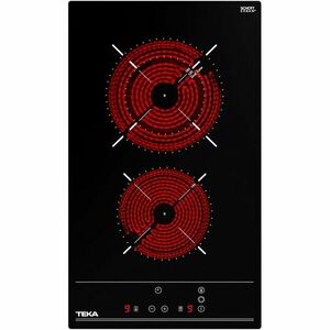 Plita incorporabila domino Teka TZC 32320 BK TTC, Vitroceramica, 2 zone de gatit, Indicator caldura reziduala, 30 cm, Negru imagine