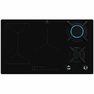 Plita incorporabila Electrolux KDI951723K, mixta inductie si gaz, 90 cm latime, functie punte, Booster, Gratare de fonta, Oprire automata, Culoare neagra imagine