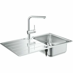 Pachet chiuveta bucatarie Grohe Minta 31573SD1, 860 x 500 mm, montare pe blat, baterie inalta, dux extractabil, crom imagine