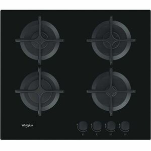 Plita Incorporabila Whirlpool AKT616NB, Gaz, 4 zone de gatit, 59cm, Negru imagine