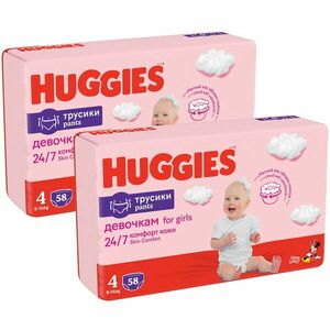 Pachet Scutece chilotel Huggies Pants Girl nr 4, 9-14 kg, 116 buc imagine