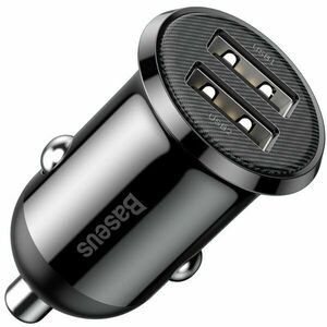 Incarcator auto Baseus CCALLP-01 Grain Pro, 2xUSB, 24W, 4.8A, Negru imagine