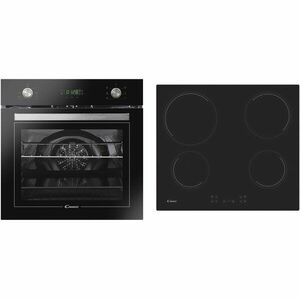 Pachet Cuptor incorporabil Candy FCT615NXL, Electric, 65 l, Display, Grill, Display, Clasa A, Inox + Plita incorporabila Candy CH64CCB, Vitroceramica, 4 zone de gatit, Power management, 60 cm, Negru imagine