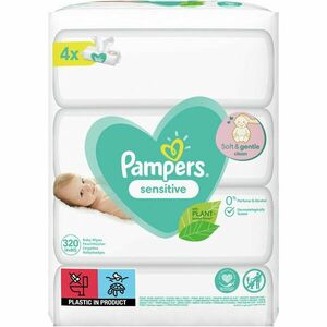 Servetele umede Pampers Sensitive, 4 pachete x 80, 320 buc imagine