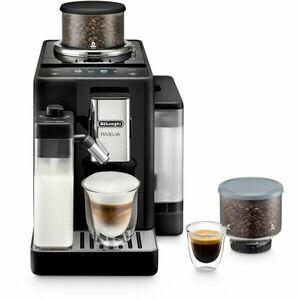 Espressor automat De’Longhi Rivelia EXAM 440.55.B, 0132215472, 2 recipiente pentru boabe, Tehnologie Bean Adapt, carafa cu tehnologie LatteCrema Hot, 1450W, 19 bar, 1.4 l, Negru imagine