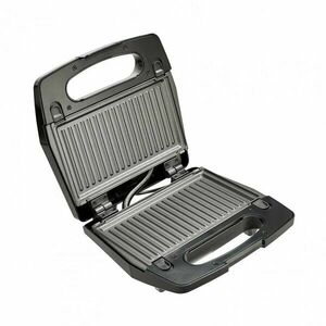 Sandwich maker Heinner SM-H2GW, 700 W, 2 sandwich-uri, 2 tipuri de placi, placi detasabile, Negru/Ionx imagine