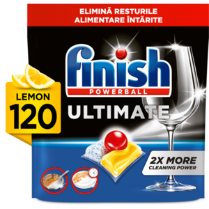 Detergent capsule pentru masina de spalat vase Finish Ultimate All in 1, Lemon, 120 spalari imagine