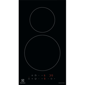 Plita incorporabila Electrolux Domino LIT30230C, Inductie, 2 zone de gatit, Control touch, Detectare vase, Functie pauza, Blocare de siguranta pentru copii, 29 cm, Negru imagine