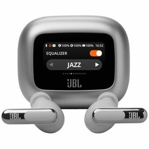 Casti In-Ear JBL Live Beam 3, True Wireless, Bluetooth 5.3, Hi-Res, Smart Case, True Adaptive NC, Autonomie 48H, Multi-point, IP55, Argintiu imagine