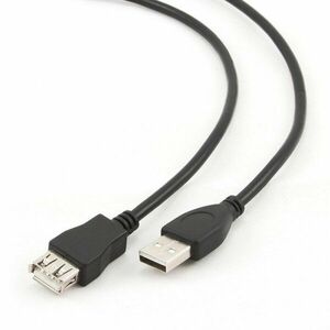 CABLU USB GEMBIRD prelungitor, USB 2.0 (T) la USB 2.0 (M), 4.5m, conectori auriti, negru imagine