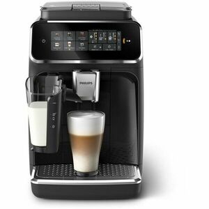 Espressor automat Philips seria 3300 EP3341/50, LatteGO, 6 tipuri de bauturi, ecran tactil intuitiv, Tehnologie noua SilentBrew pentru preparare silentioasa, Aplicatie HomeID, rasnita ceramica, negru imagine