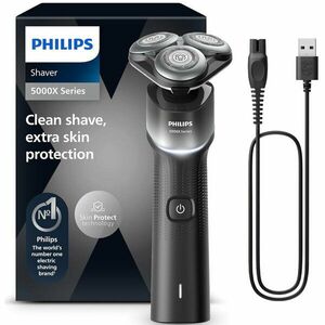 Aparat de ras electric Philips Seria 5000X Wet&Dry X5004/00, Autonomie 50 minute, 56.000 miscari pe minut, Capete flexibile 360, Negru/Argintiu imagine