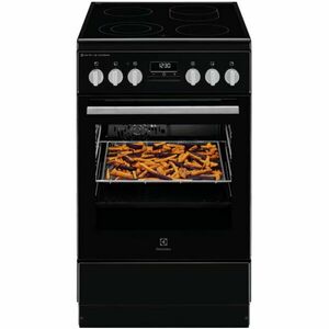 Aragaz Electrolux LKR564275K, Vitroceramica, 4 zone de gatit, SteamBake, Timer cu display electronic, Autocuratare catalitica, Iluminare cuptor, Grill, Clasa A, 50 cm, Negru imagine