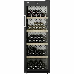 Vitrina pentru vinuri Liebherr WPbli 5031 GrandCru Selection 196 sticle, Clasa F, Rafturi lemn, Control electronic Display, H 168.4 cm, 386 l, Negru imagine