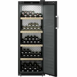 Vitrina pentru vinuri Liebherr WSbli 5031 GrandCru Selection 196 sticle, Clasa F, Rafturi lemn, Control electronic Display, H 168.4 cm, 378 l, Negru imagine